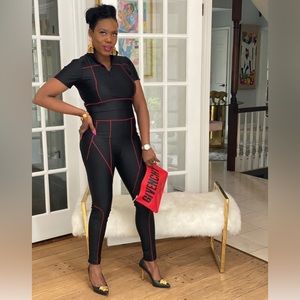 Black & Red two piece joggers set.